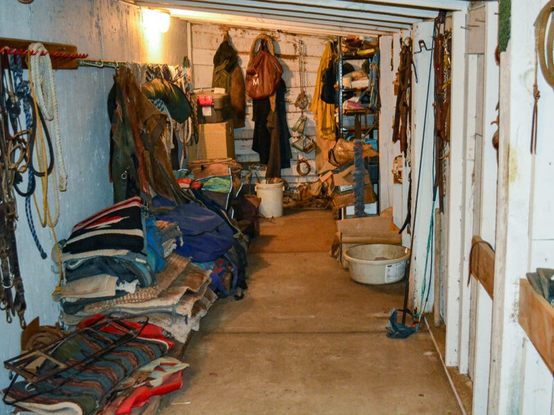 Large tack area in horse barn